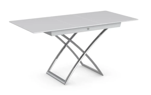 Стол MAGIC-J CS/5041-G, P77 chrome/ P64 white/ glass GXW extrawhite