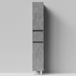 Пенал Бест 30 (2 двери, 1 ящик) напольный, Мрамор Серый софт тач ПВХ 4044-1, левый