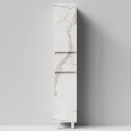 Пенал Бест 35 (2 двери, 1 ящик) напольный, Мрамор Белый натур милк ПВХ 2537, левый