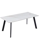 DT308 Стол обеденный Kass gold, 180*90*75, керамич. столешница, основание металл черный