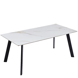 DT308 Стол обеденный Kass gold, 180*90*75, керамич. столешница, основание металл черный