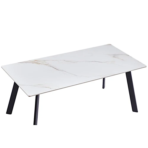 DT308 Стол обеденный Kass gold, 180*90*75, керамич. столешница, основание металл черный