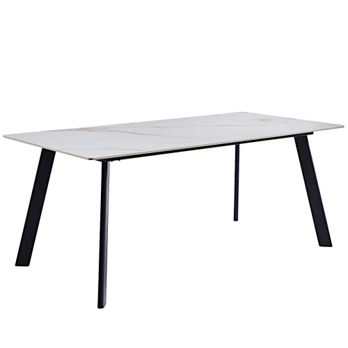 DT308 Стол обеденный Kass gold, 180*90*75, керамич. столешница, основание металл черный