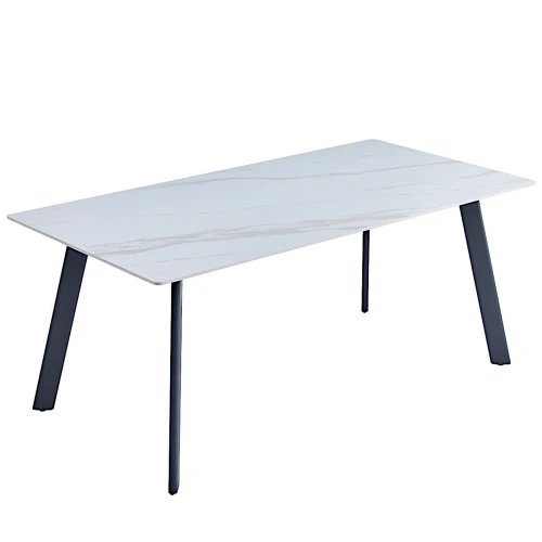 DT308 Стол обеденный Kass gold, 180*90*75, керамич. столешница, основание металл черный