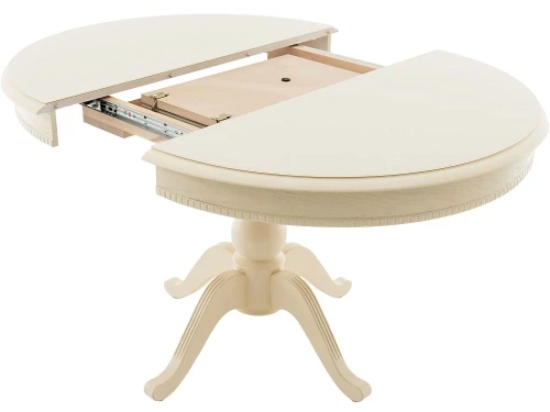 Стол «Фабрицио 1» GLASS (D 1000), слоновая кость