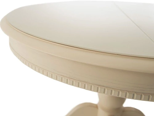 Стол «Фабрицио 1» GLASS (D 1000), слоновая кость