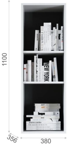 Пенал-витрина «Йорк» навесная (02), Белый/белый глянец