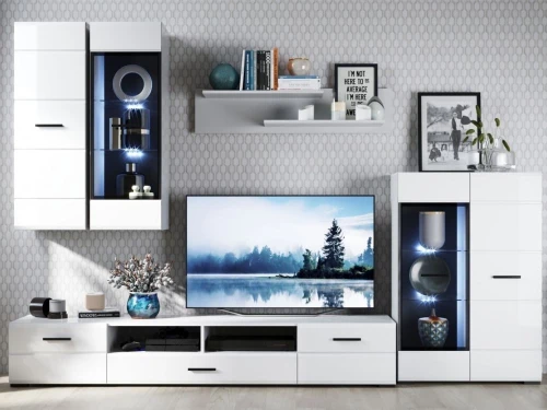 Пенал-витрина «Йорк» навесная (02), Белый/белый глянец