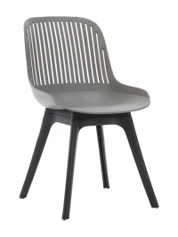 DC271 Стул пластиковый, СЕРЫЙ, ноги черные