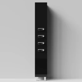 Пенал Орландо 30 напольный, черный глянец, левый