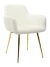 DC833 Стул мягкий с подлокотниками, БЕЛЫЙ букля, каркас металл золото