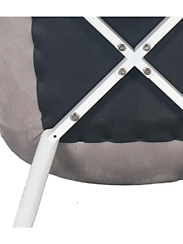 DC705 Стул мягкий, СЕРЕБРО#G62-37 велюр, каркас металл белый