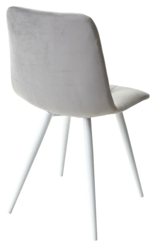 Стул CHILLI-Q светло-серый #26, велюр / белый каркас, 4 шт/ 1 к, М-City