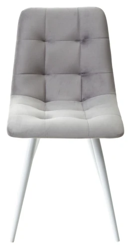 Стул CHILLI-Q светло-серый #26, велюр / белый каркас, 4 шт/ 1 к, М-City