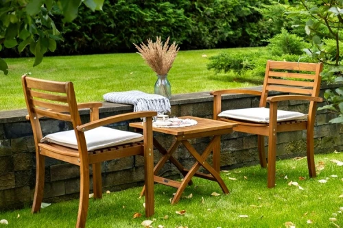 Кофейный комплект из акации Karo c кофейным столом  Joygarden