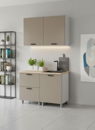 Готовая кухня МК Аленушка 1,2м с ящ. Орешник Матовый Вижен,скоба черный,сонома (без столешницы)