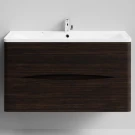 Тумба Адель 100  подвесной, Палисандр ПВХ 43101 Vodok с раковиной в комплекте