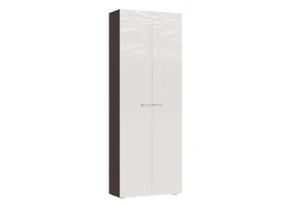 Шкаф двухстворчатый Нэнси New, Белый глянец холодный, Венге