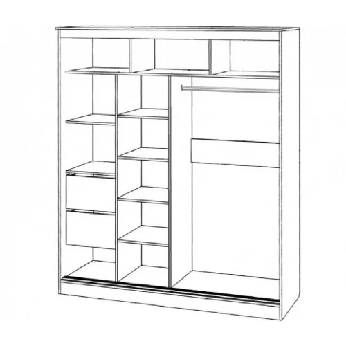 Шкаф-купе Элегант №3 1,5 Сандал светлый