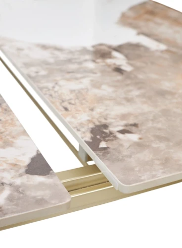 Стол CORNER 120 GLOSS LUXURY PANDORA SOLID CERAMIC / шампань, ®DISAUR