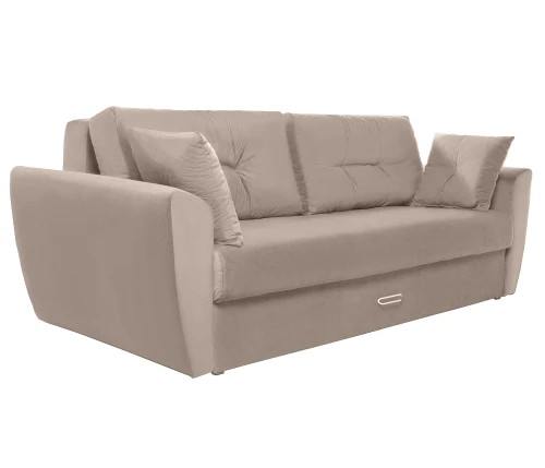 Диван еврокнижка Амстердам 160 ЛЮКС 05 ВЕЛЮР БЕЖЕВЫЙ