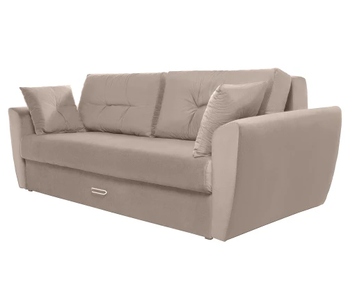 Диван еврокнижка Амстердам 160 ЛЮКС 05 ВЕЛЮР БЕЖЕВЫЙ