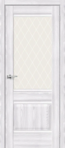 Межкомнатная дверь экошпон Прима-3 Riviera Ice White Сrystal