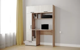 Компьютерный стол Квартет-11, Дуб крафт табачный, дуб крафт белый