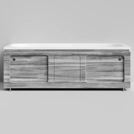 Экран-купе Хит 1700, 2 раздвижные двери, Лиственница структурная контрастно-серая ПВХ 64202