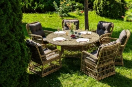 "Эспрессо - 150 C" обеденная группа плетеная, цвет соломенный