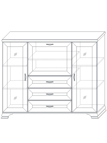 Шкаф Сиена низкий 2дв, бежевый