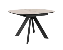 Стол DikLine BK100 Керамика Krater Perla (бежевый матовый)/подстолье черное/опоры черные
