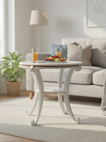 Стол журнальный Глория С молочный дуб Л