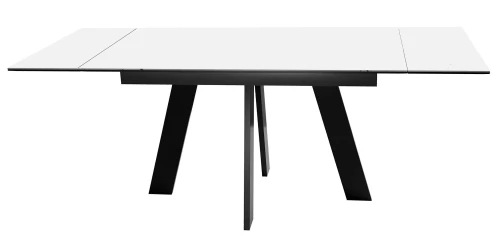 Стол DikLine SKM140 Керамика Mono white (белый матовый)/подстолье черное/опоры черные (2 уп.)