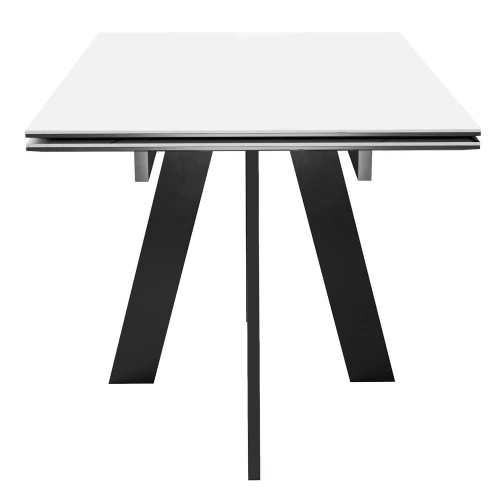 Стол DikLine SKM140 Керамика Mono white (белый матовый)/подстолье черное/опоры черные (2 уп.)