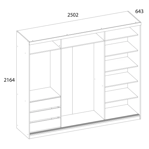 MILAN, Шкаф 250. Цвет СЕРЫЙ