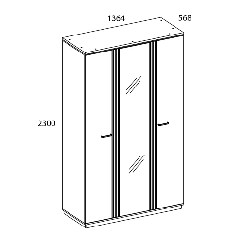 VINATI, Шкаф 3DG Z. Цвет ПЕРСИДСКИЙ ЖЕМЧУГ/ АМАРОК