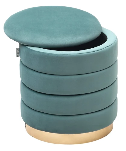 Пуф для гостиной ФРЕД бирюзовый BM-88, велюр / золотой каркас М-City