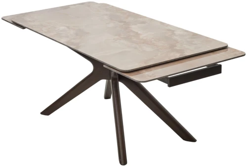 Стол EDER 160 GLOSS AMBER JADE SOLID CERAMIC / Орех, ®DISAUR