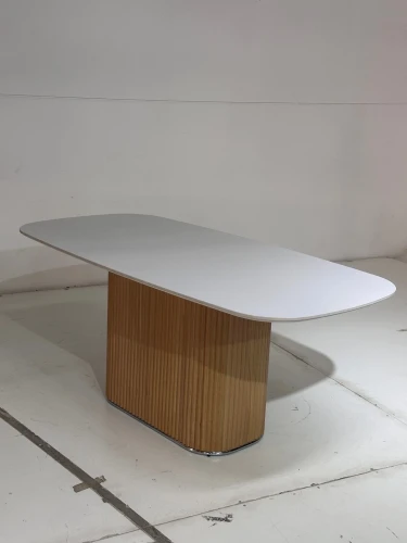 Стол TAMPA 180 цвет БЕЛЫЙ, керамика / Каркас OAK, ®DISAUR