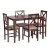 Обеденный комплект Хадсон (стол + 4 стула)/ Hudson Dining Set дерево гевея/мдф, стол: 110х70х75см / стул: 44х42х89см, cappuccino (темный орех), ткань кор.-зол. (1