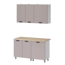 Готовая кухня МК Аленушка 1,4м Лаванда Кашемир,скоба черный,сонома