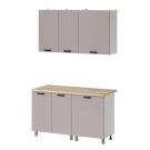 Готовая кухня МК Аленушка 1,4м Лаванда Кашемир,скоба черный,сонома