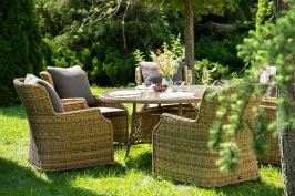 "Эспрессо - 150 N" обеденная группа плетеная, цвет соломенный