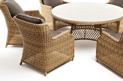 "Эспрессо - 150 N" обеденная группа плетеная, цвет соломенный