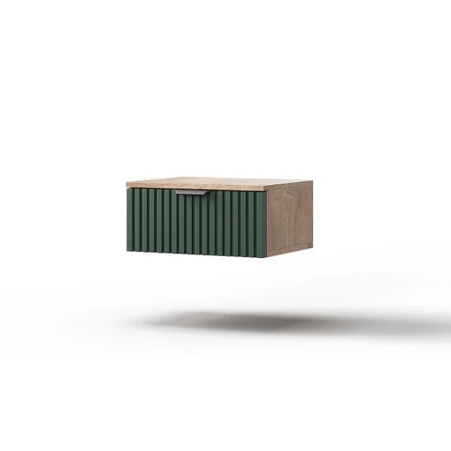 Тумба «Герта» 1я КМК 0979.19, дуб канзас/зеленый матовый
