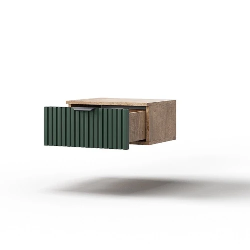 Тумба «Герта» 1я КМК 0979.19, дуб канзас/зеленый матовый