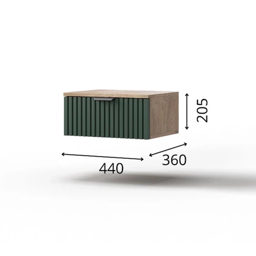 Тумба «Герта» 1я КМК 0979.19, дуб канзас/зеленый матовый