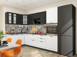 Готовый кухонный гарнитур Прага-03 Венге Премиум/Белое дерево