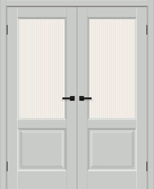 Двойная межкомнатная дверь BRAVO Неоклассик-33 Grey Silk Magic Moru